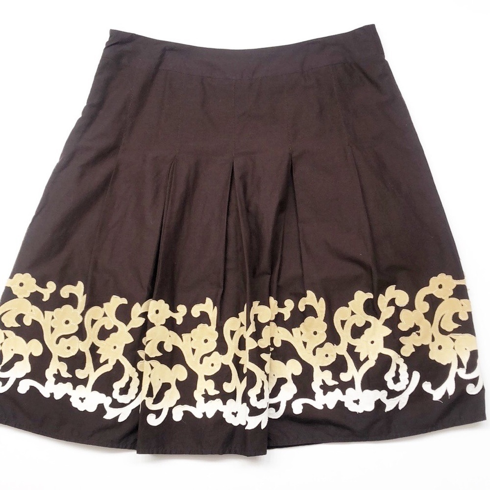 Style & Co. brown floral embroidered skirt